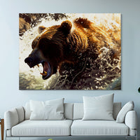 Load image into Gallery viewer, Natural Environment Bear Horizontal Canvas Wall Art
