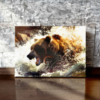 Load image into Gallery viewer, Natural Environment Bear Horizontal Canvas Wall Art
