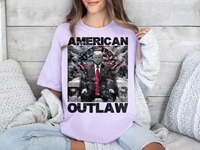 Load image into Gallery viewer, American Outlaw Bootleg T-shirt orchid color
