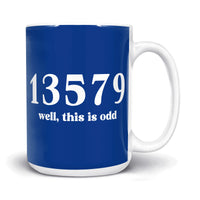 Load image into Gallery viewer, This Is Odd Mug 15oz dark blue color
