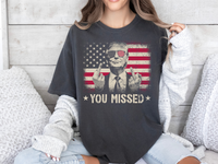 Load image into Gallery viewer, You Missed Trump Bootleg T-shirt pepper color
