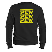 Load image into Gallery viewer, Pew Pew Pew Crewneck Sweatshirt black color
