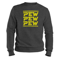 Load image into Gallery viewer, Pew Pew Pew Crewneck Sweatshirt dark heather color
