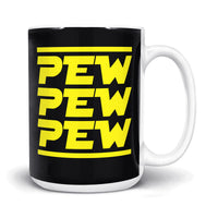 Load image into Gallery viewer, Pew Pew Pew mug 15oz black color
