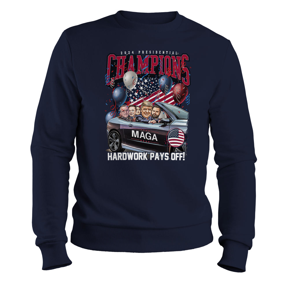 Trump Presidential Champion Sweatshirt Crewnecks Navy color