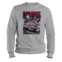 Load image into Gallery viewer, Trump Presidential Champion Sweatshirt Crewnecks sport grey color
