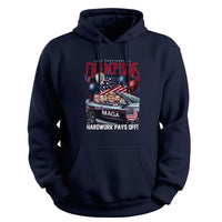 Load image into Gallery viewer, Trump Presidential Champs Hoodie navy color
