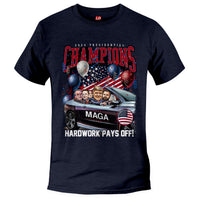 Load image into Gallery viewer, Trump Presidential Champions T shirt heather navy color
