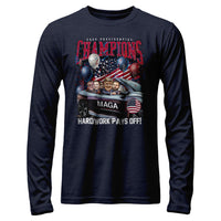 Load image into Gallery viewer, Trump Presidential Champion long Sleeve Heather Navy Color
