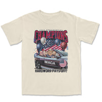 Load image into Gallery viewer, Trump Presidential Champs Bootleg T shirt ivory color
