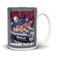 Load image into Gallery viewer, Trump Presidential Champs Mug 15oz dark grey color
