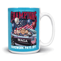 Load image into Gallery viewer, Trump Presidential Champs Mug 15oz Turquoise color
