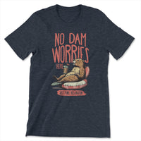 Load image into Gallery viewer, No Dam Worries Tee | Heather Navy
