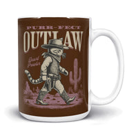 Load image into Gallery viewer, Purrfect Outlaw Mug 15oz brown color
