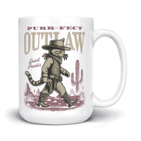 Load image into Gallery viewer, Purrfect Outlaw Mug 15oz white color
