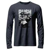 Load image into Gallery viewer, Panda Push Long Sleeve Shirt heather navy color
