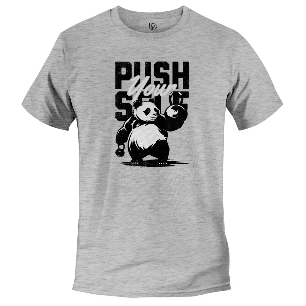 push yourself, cute panda fitness shirt