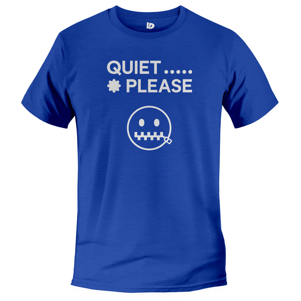 Quiet Please Tee true royal color