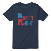 Load image into Gallery viewer, Raised Right Youth Tee | Heather Navy
