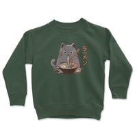 Load image into Gallery viewer, Ramen Lover Youth Crewneck Sweatshirt forest color
