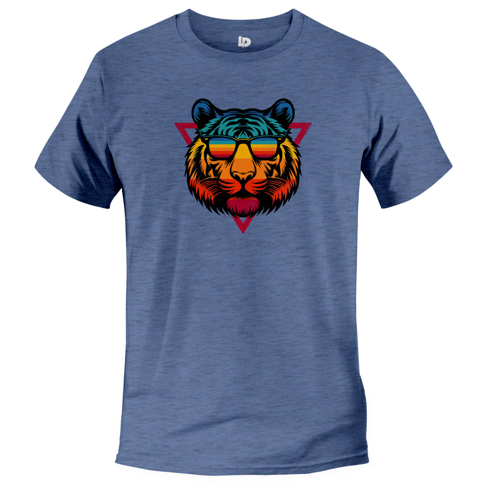 RETRO VIBES COOL LION WITH GLASSES COLORFUL TSHIRT, UNISEX