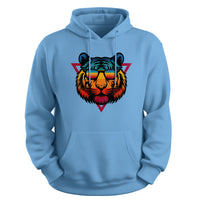 Load image into Gallery viewer, retro vibes colorful lion hooded sweatshirt carolina blue
