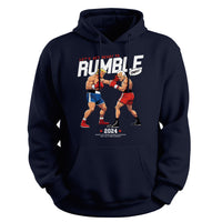 Load image into Gallery viewer, TRUMP FIGHTER HOODIE, TRUMP VS BIDEN BOXING THEME, NAVY
