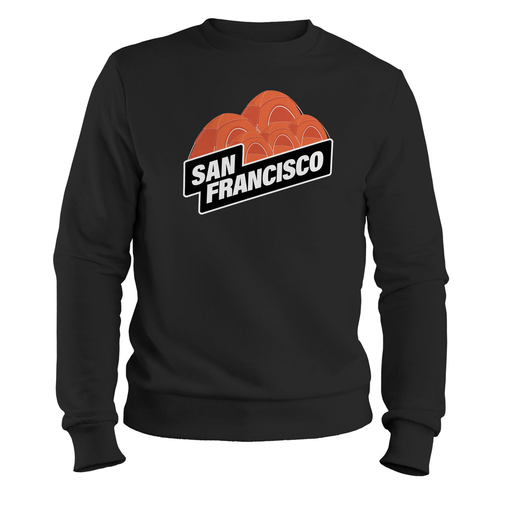 san francisco crewneck sweatshirt fun political design black