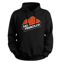 Load image into Gallery viewer, SAN FRANCISCO FUNNY HOODED SWEATSHIRT TENT DESIGN, BLACK
