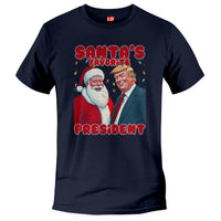 Load image into Gallery viewer, Santa&#39;s Favorite President Trump T shirt Navy color
