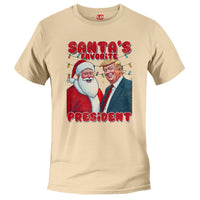 Load image into Gallery viewer, Santa&#39;s Favorite President Trump T shirt soft cream color
