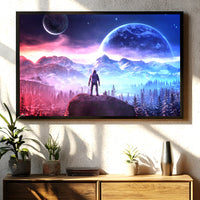 Load image into Gallery viewer, Space Loner Framed Canvas Horizontal Wall Art
