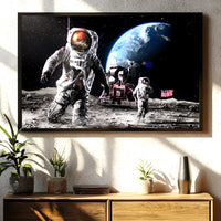 Load image into Gallery viewer, Space Duo Framed Canvas Horizontal Wall Art
