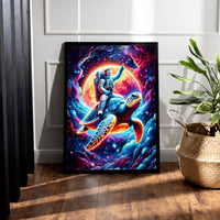 Load image into Gallery viewer, Space Cowboy Vertical Framed Canvas Wall Art
