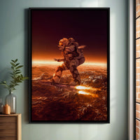 Load image into Gallery viewer, Space Boarding Framed Canvas Vertical Wall Art
