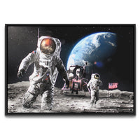 Load image into Gallery viewer, Space Duo Framed Canvas Horizontal Wall Art
