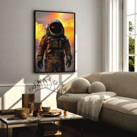 Load image into Gallery viewer, Guess Whoes Back Astronaut President Donald Trump Framed Canvas Vertical Wall Art
