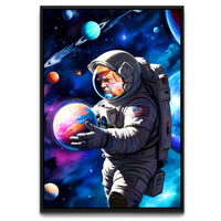 Load image into Gallery viewer, Space Savior President Doanald Trump Astronaut Vertical Framed Canvas Wall Art
