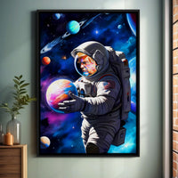 Load image into Gallery viewer, Space Savior President Doanald Trump Astronaut Vertical Framed Canvas Wall Art

