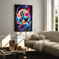 Load image into Gallery viewer, Space Cowboy Vertical Framed Canvas Wall Art
