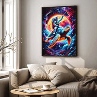 Load image into Gallery viewer, Space Cowboy Vertical Framed Canvas Wall Art
