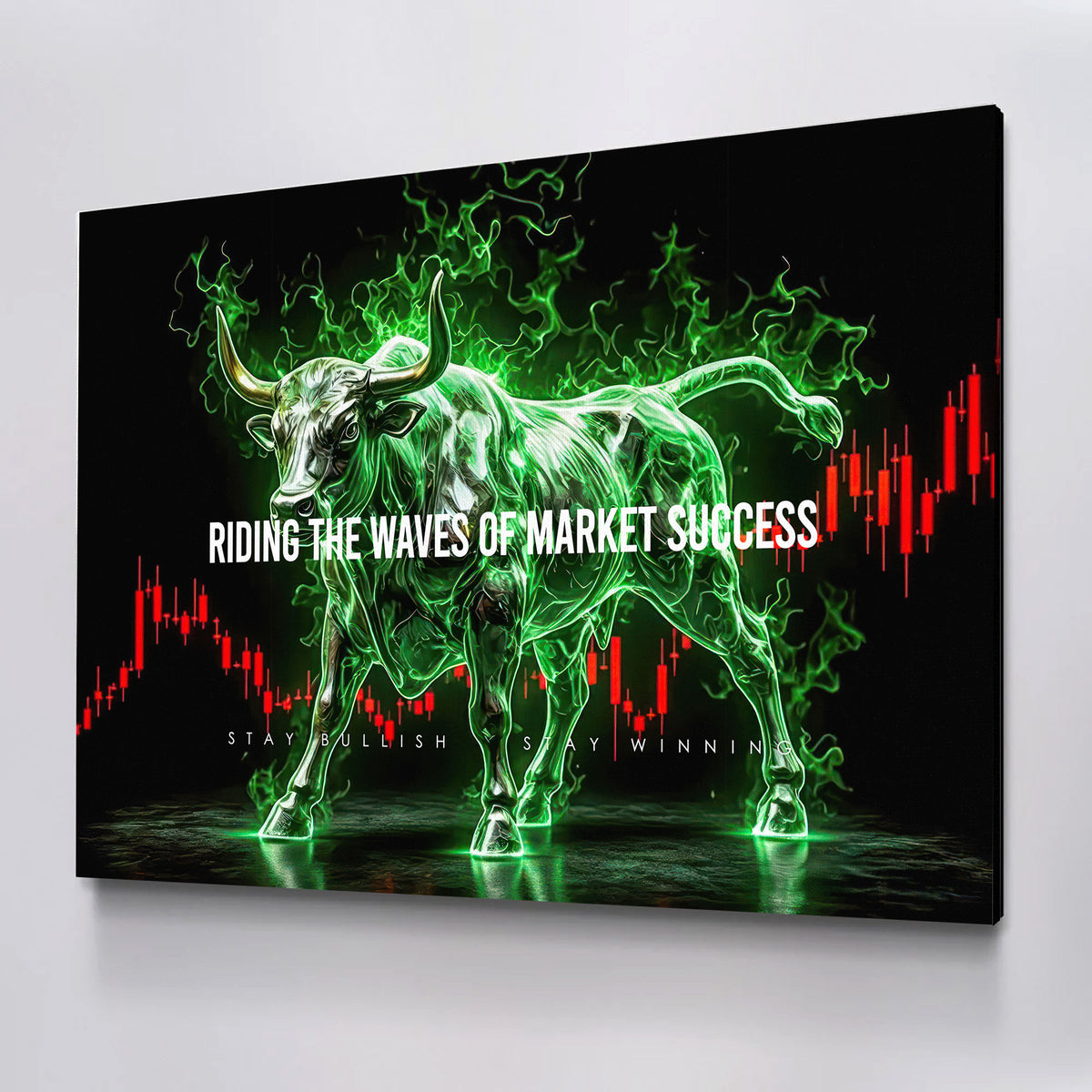 Stay Bullish Trading horizontal Canvas Wall Art
