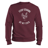 Load image into Gallery viewer, Stop Staring Crewneck Sweatshirt maroon color
