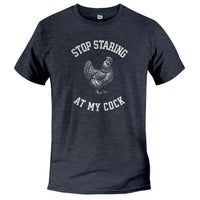 Load image into Gallery viewer, Stop Staring Tee heather navy color
