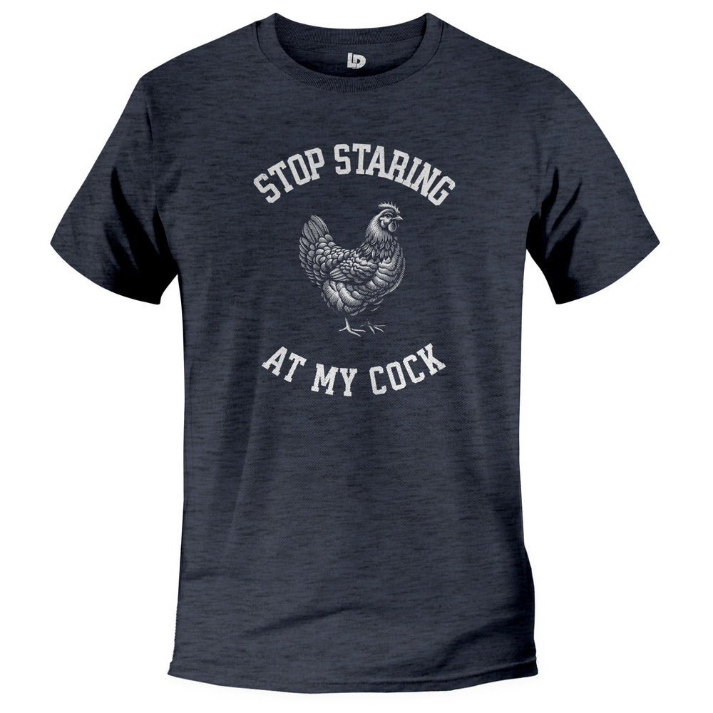 Stop Staring Tee heather navy color