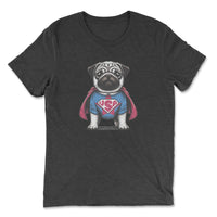 Load image into Gallery viewer, Super Pug Premium Triblend T-Shirt | Solid Black 
