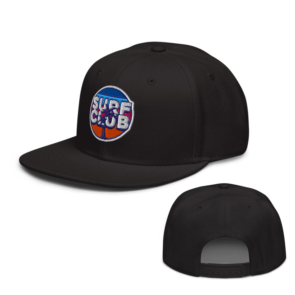 Surf Club Snapback Hat black color