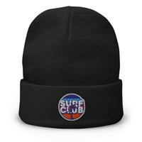 Load image into Gallery viewer, Surf Club Embroidered Knit Beanie Black color
