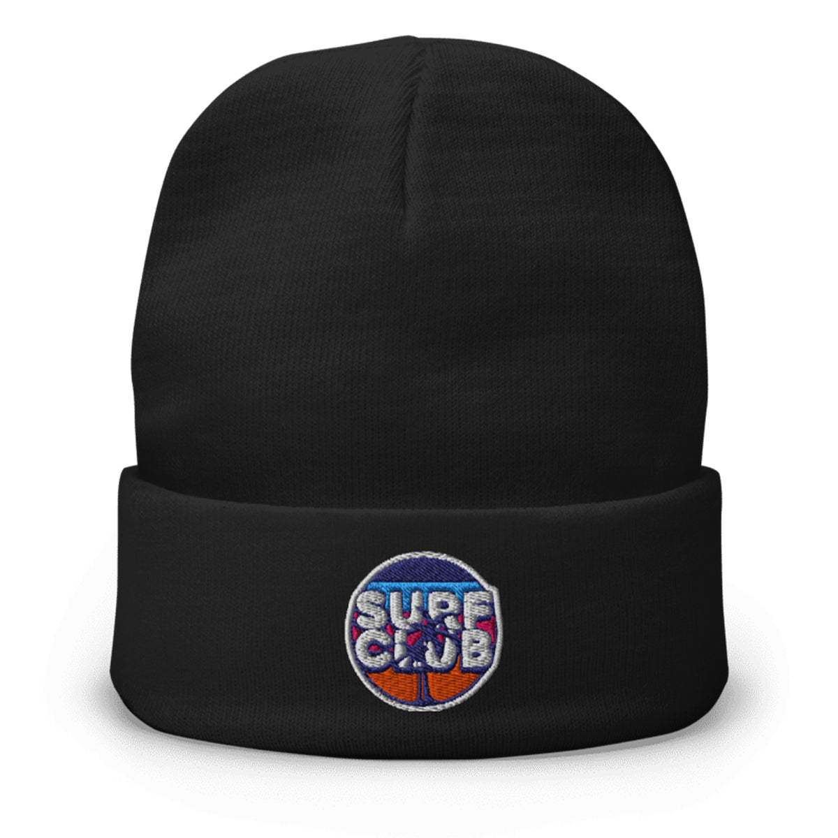 Surf Club Embroidered Knit Beanie Black color