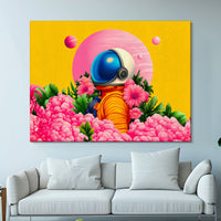 Load image into Gallery viewer, Garden Dreams Astronaut Horizontal Canvas wall Art
